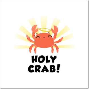 Holy Crab funny design white Posters and Art